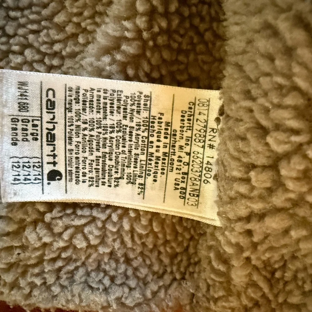 Rare Pink Carharrt Hooded, Canvas, Sherpa Lined Coat - Picture 9 of 9